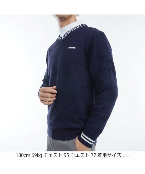 Admiral Vネックセーター Lサイズ ネイビー Admiral Vネックセーター Lサイズ ネイビー - メルカリ