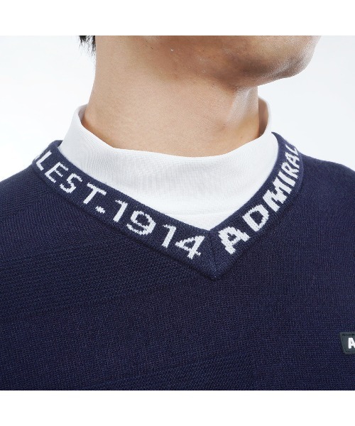 Admiral Golf セーター ニット UJジャガード Vネックセーター