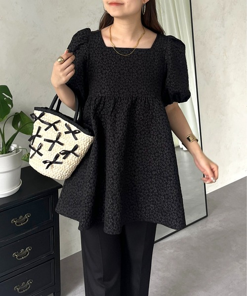 「prose verse」 半袖シャツ MEDIUM ブラック レディース prose verse 「prose verse」 半袖ブラウス MEDIUM ブラック