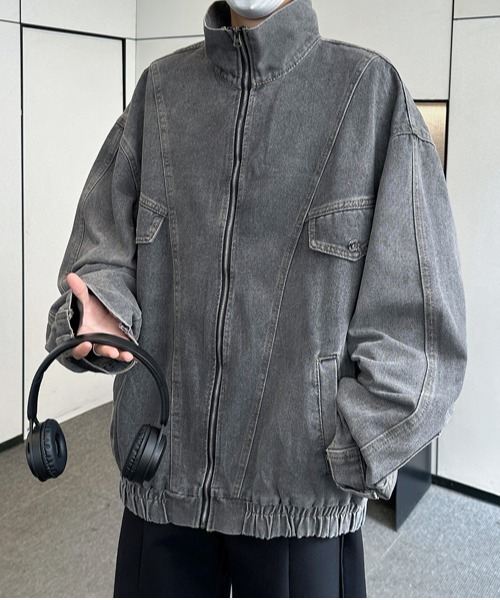 デニムジャケット gジャン 「FVLMEN」stand neck vintage denim zip