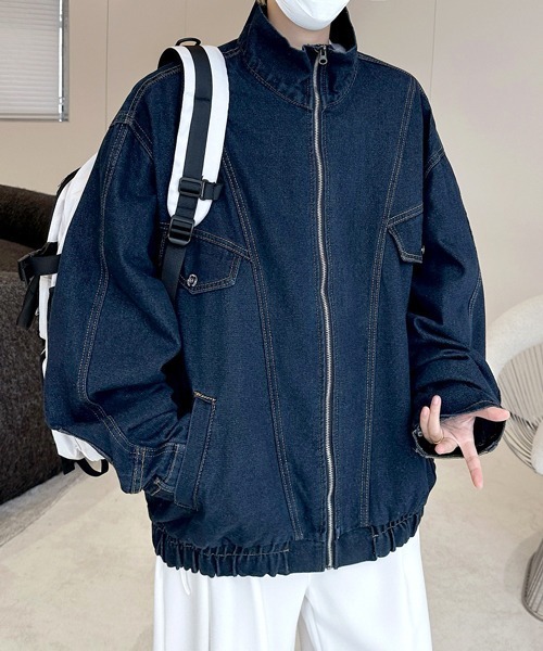デニムジャケット gジャン 「FVLMEN」stand neck vintage denim zip