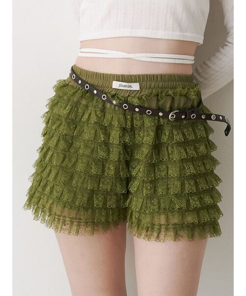 jouetie パンツ レースティアードフリルショートパンツ 夏服