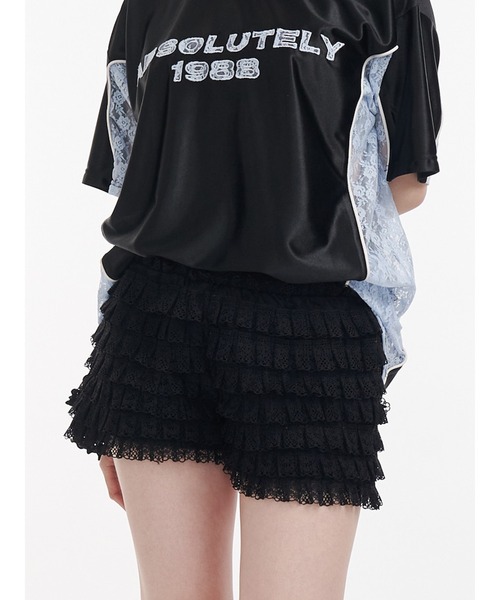 jouetie レースフリル フレアパンツ セール】レースフリルフレアデニムパンツ 夏服（デニムパンツ