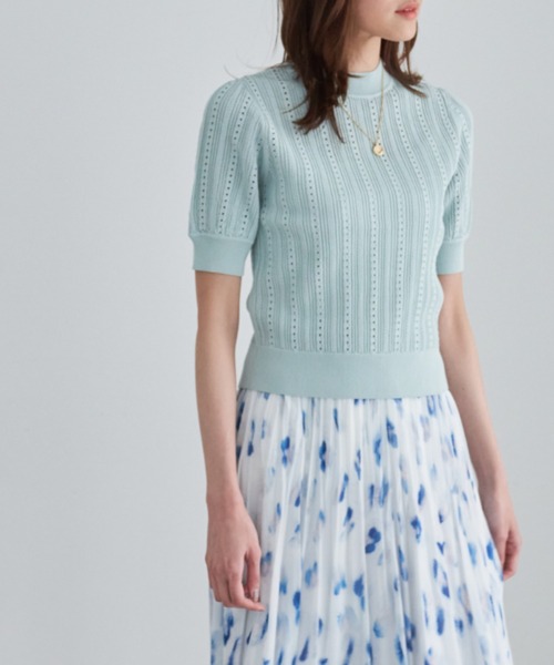 「ANAYI」 半袖ニット 38 ネイビー レディース ANAYI 「ANAYI」 半袖ニット 38 ネイビー レディース : ZOZOTOWN