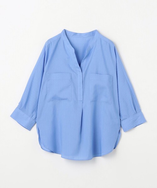 「NE QUITTEZ PAS!」 7分袖ブラウス - グリーン レディース Cotton Poplin Wave Tuck Blouse | Pasand by ne Quittez pas