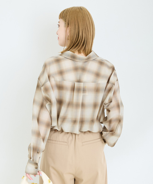 B.C STOCK ブラウス シャツ 手洗い可 / シアーボイルチェック