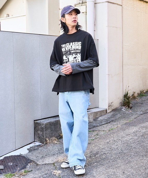 WEGO（ウィゴー） tシャツ WEGO/フェイクレイヤードグラフィックロンT 
