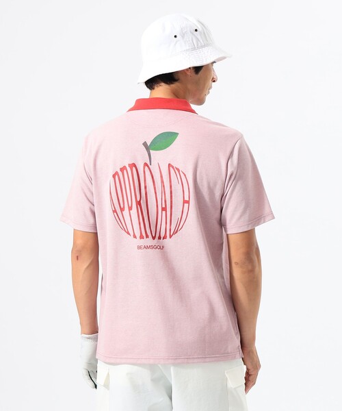 休日限定 BEAMS GOLF ポロシャツ 「MEN」ORANGE LABEL / フルーツロゴ メンズウェア