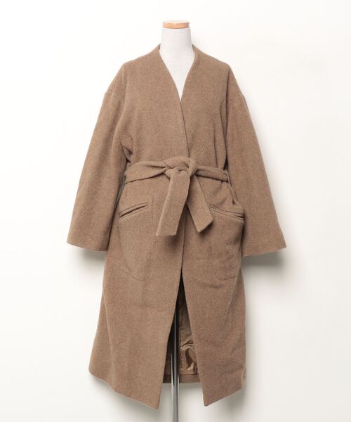 IENA（イエナ） ノーカラーコート 38 ブラウン レディース : ZOZOTOWN