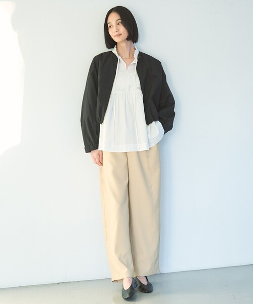 UNFILO ブラウス シャツ 「抗菌防臭/洗える」コットンブロード