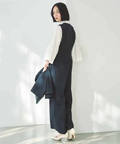 ブラウス シャツ 「抗菌防臭/洗える」コットンブロード フリルネックシャツ レディース UNFILO ブラウス シャツ 「抗菌防臭/洗える」コットンブロード