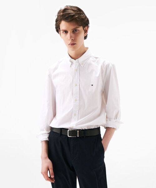 TOMMY HILFIGER シャツ コアフレックスポプリンソリッドシャツ
