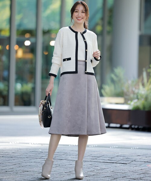 「ANY SIS」 ニットアンサンブル 0 ホワイト レディース_画像2