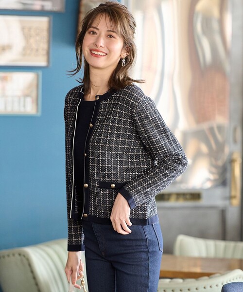 「ANY SIS」 ニットアンサンブル 0 ホワイト レディース_画像3