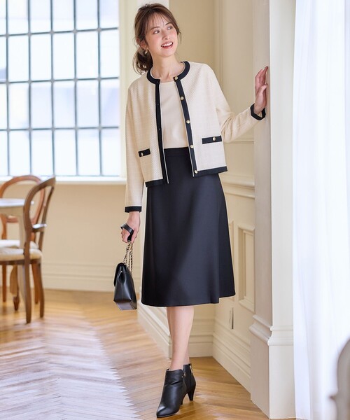 「ANY SIS」 ニットアンサンブル 0 ホワイト レディース_画像6