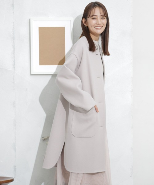 NANO universe（ナノ・ユニバース） ノーカラーコート FREE ブラック