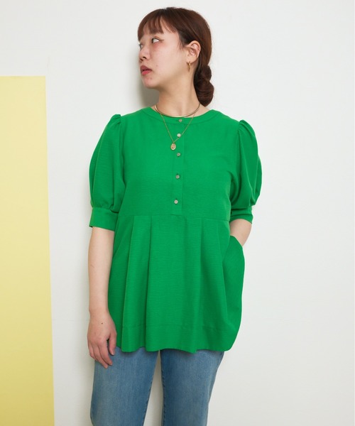 ブラウス シャツ 前後2way  ペプラムトップス レディース palm RICHE ブラウス シャツ 前後2way ペプラムトップス