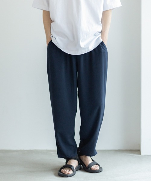 パンツ 柔らかくて着心地のよい冷感レーヨンアンクルパンツ メンズ レディース | NAVY（ファッション） | 04