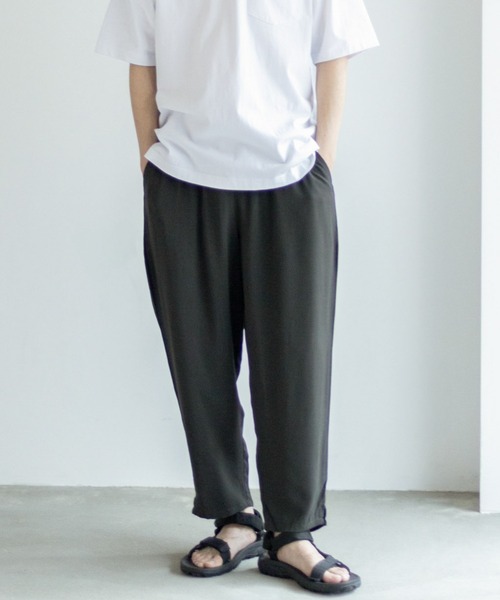 パンツ 柔らかくて着心地のよい冷感レーヨンアンクルパンツ メンズ レディース | NAVY（ファッション） | 03