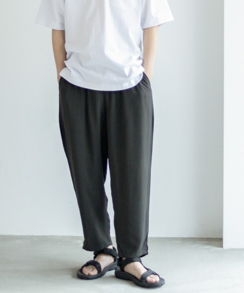パンツ 柔らかくて着心地のよい冷感レーヨンアンクルパンツ メンズ レディース | NAVY（ファッション） | 17