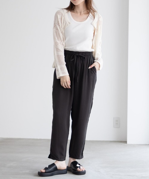 パンツ 柔らかくて着心地のよい冷感レーヨンアンクルパンツ メンズ レディース | NAVY（ファッション） | 21
