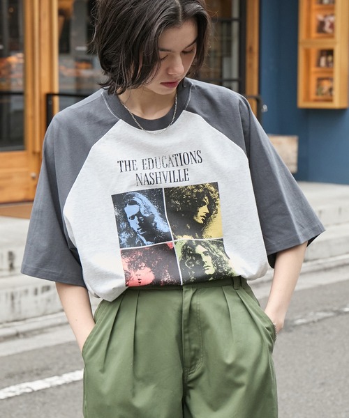 Tシャツ グラフィックプリント 刺繍 半袖 グレー レディース 古着 アメカジ ストリート Tシャツ グラフィックプリント 刺繍 半袖 グレー レディース 古着
