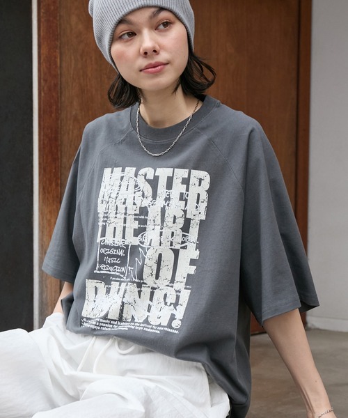 Deuxieme Classe ラグランバックプリントTシャツ　グレー ドゥーズィエムクラス Deuxieme Classe ラグランバックプリントTシャツ