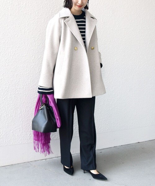 試着のみ　シップス　SHIPS ネイビー　ピーコート　M 試着のみ シップス SHIPS ネイビー ピーコート M