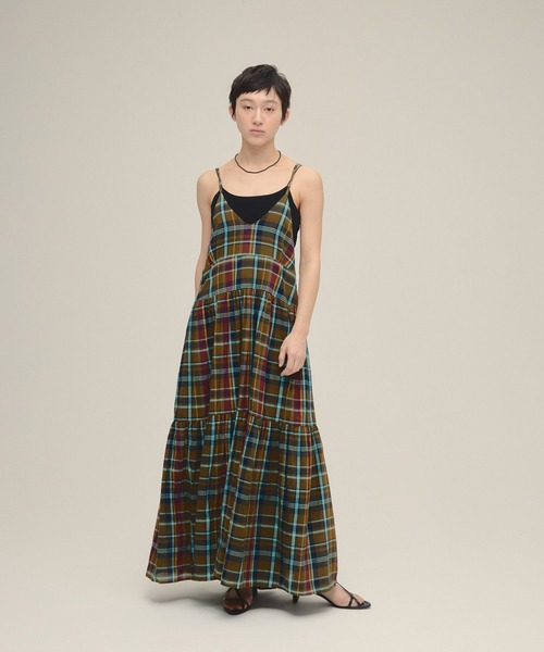 ワンピース CHECK ONEPIECE ワンピース 「eL」Made In India Madras Check One-piece/319955