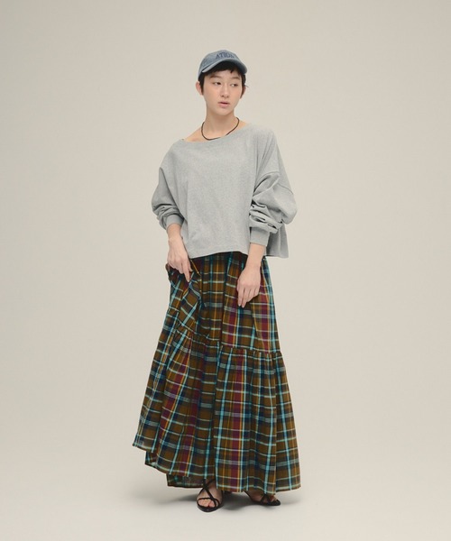 ジーナシス eL エル India マドラスチェックワンピース　完売色　グリーン セール】【eL】Made In India Madras Check One-piece/319955