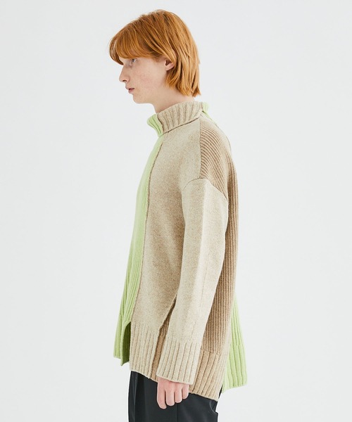 「UJOH」 タートルネックニット 2 グリーン メンズ_画像3