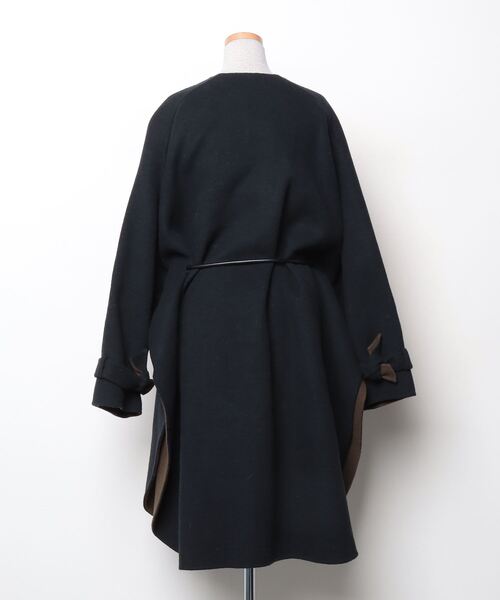 ELENDEEK（エレンディーク） ノーカラーコート 02 ブラック レディース