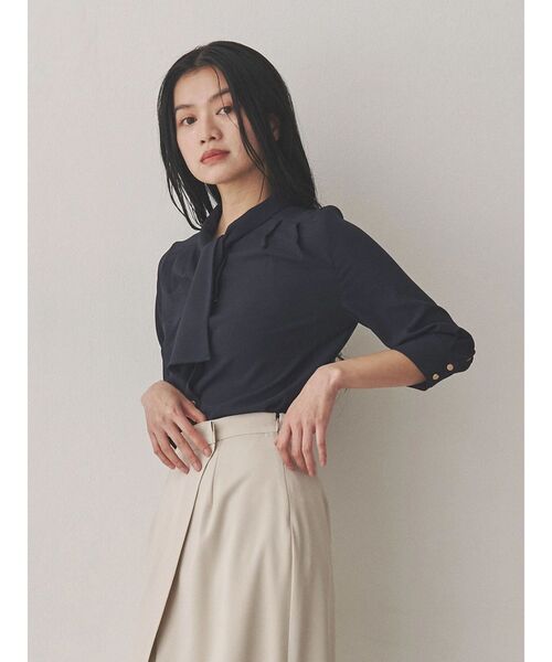 トーナル　ブラウス TONAL（トーナル） ブラウス シャツ バイカラーボウタイブラウス