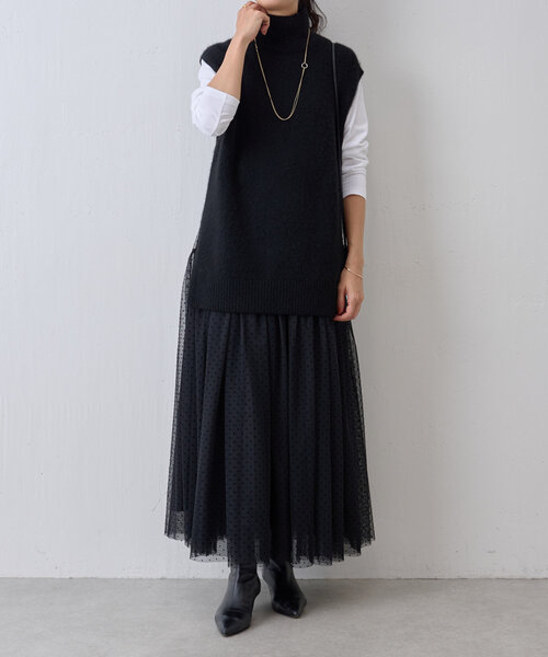 ビアズリー　ニットベスト 　ネイビー新品 BEARDSLEY（ビアズリー） ニットベスト FREE ブラック レディース