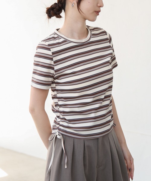 tシャツ マルチボーダーTシャツ レディース 179/WG tシャツ ラインデザイン ラガーTシャツ／マルチボーダー