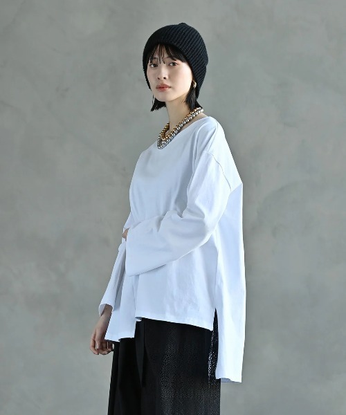 tシャツ ランダムヘムロンT レディース