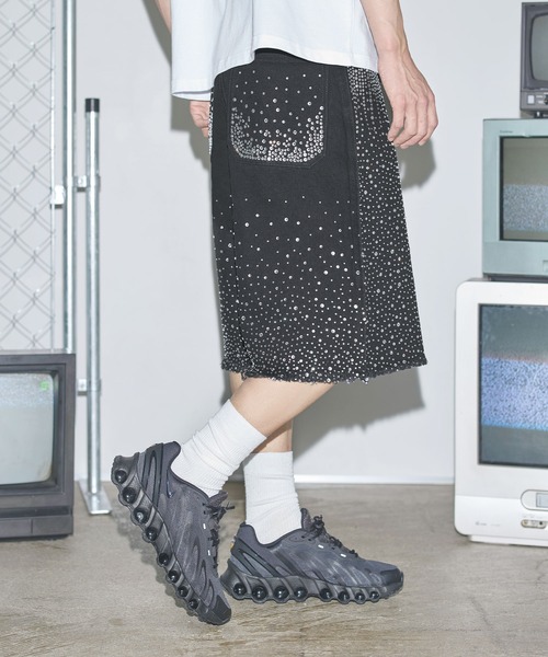 ラインストーン メンズハーフパンツ パンツ ラインストーンバギーショーツ ハーフパンツ「UNISEX