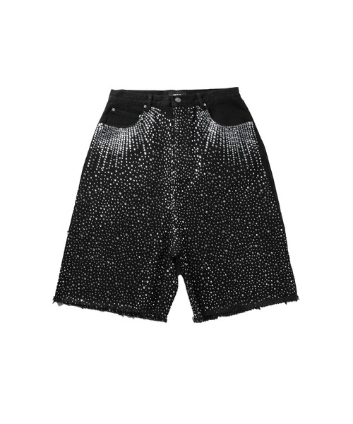 パンツ ラインストーンバギーショーツ ハーフパンツ「UNISEX
