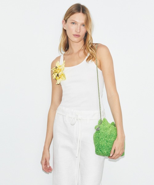 すぐ届く*Tory Burch*フレミング ポリッシュグレイン バッグ 国内直営【Tory Burch】フレミング ミニドローストリングバッグ