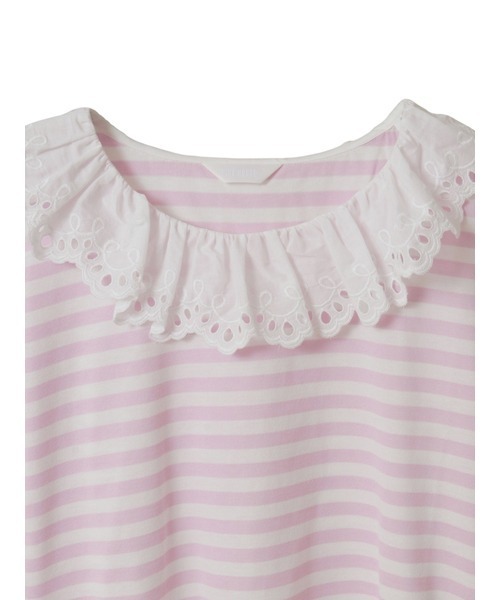 PINK HOUSE（ピンクハウス） tシャツ コットンレース使いボーダー