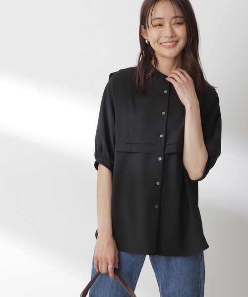「N.（N. Natural Beauty Basic）」 半袖ブラウス MEDIUM ブラック レディース