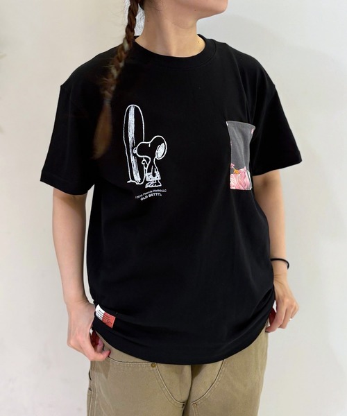 tシャツ スヌーピー「SNOOPY」O/E Heavy Weight 1Pocket T-shirts(Aloha) レディース メンズ