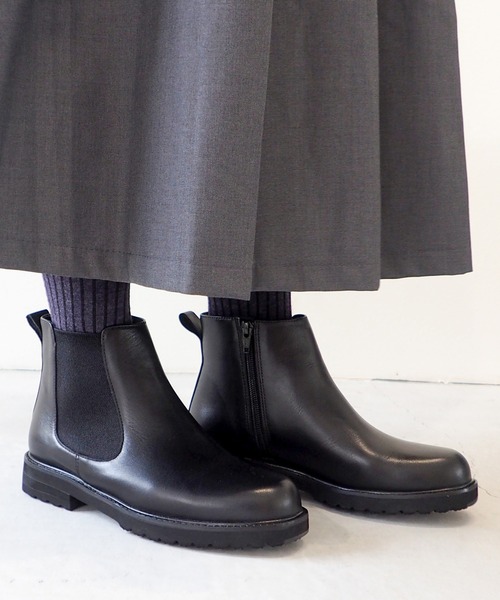 あしながおじさん ショートブーツ 22.5cm ブラック レディース