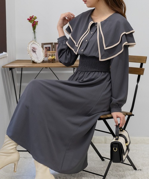 pumpkin port 「pumpkin port」 長袖ワンピース MEDIUM ブラック