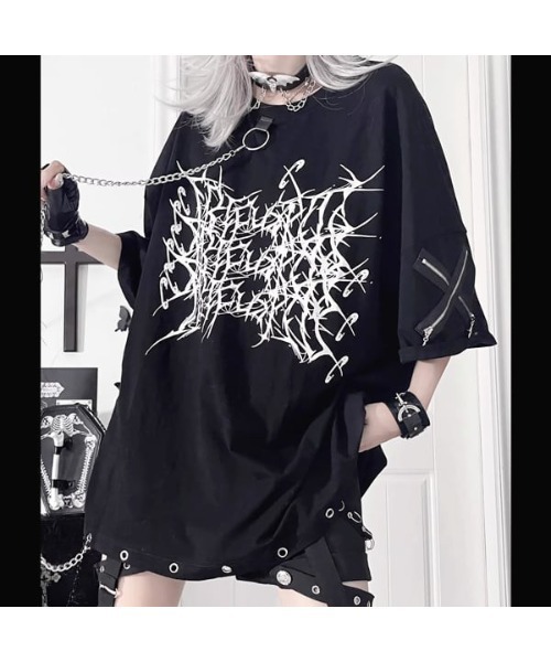 tシャツ A'GEM/9 × .kom「TricuspidC/トライカスピッドシー」チェーン付きプリントTシャツ レディース メンズの画像