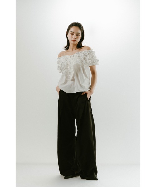 パンツ Knuth Marf slit deformed pants slit deformed pants(unisex)/checkblack | KNUTH MARF
