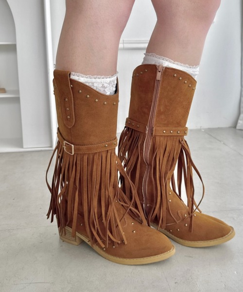 SOLLON.（ソルロン） ブーツ フリンジウエスタンブーツ レディース
