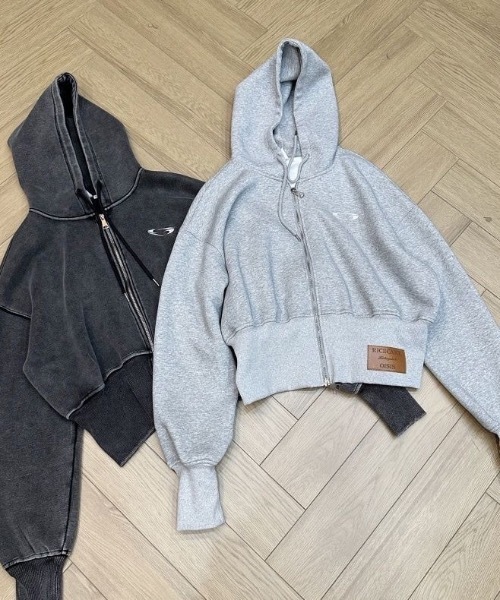 「lilful」 ジップアップパーカー M ブラック レディース