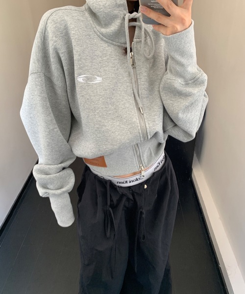 「lilful」 ジップアップパーカー M ブラック レディース