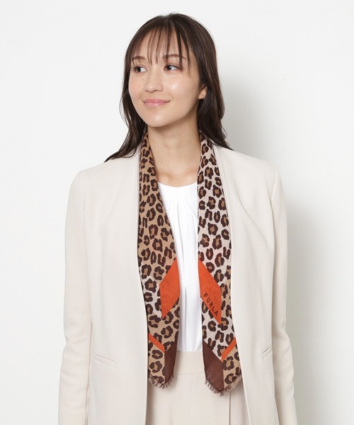 FURLA（フルラ） スカーフ バンダナ ウールスカーフ ”レオパード